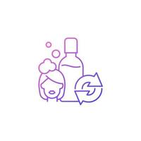 Refillable shampoo bottle gradient linear vector icon