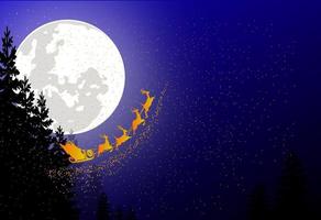 full moon night illustration vector image in the forest