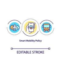 Smart mobility policy concept icon vector