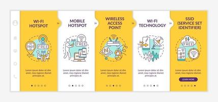 Access to internet yellow onboarding vector template