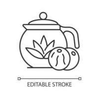 icono lineal de té floreciente vector