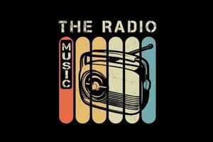 The radio music silhouette design vector