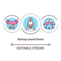 Startup launch event concept icon vector