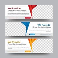 Set of abstract vector banners design with 3 different colors