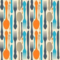 seamless pattern with forks, spoons end knifes. Vector illustrat