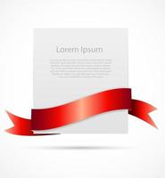 White card with ribbon vector illustration