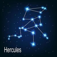 The constellation Hercules star in the night sky.