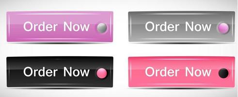 Shiny Rectangle Menu Buttons vector illustration