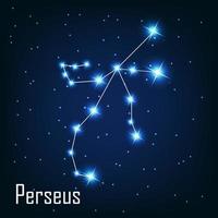 The constellation Perseus star in the night sky. vector