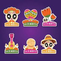 Dia De Muertos  Sticker Set vector