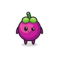 mangosteen cartoon with an arrogant expression vector