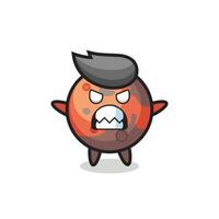 wrathful expression of the mars mascot character vector