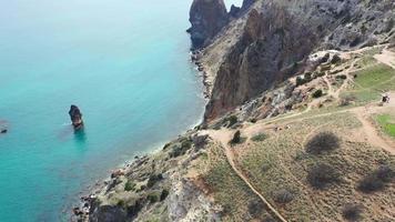 Cape Tarkhankut aerial view, footage from the drone, Crimea. video