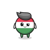 hungary flag badge cartoon with an arrogant expression vector