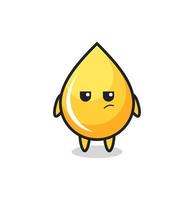 cute honey drop character with suspicious expression vector