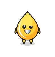 cute honey drop mascot with an optimistic face vector