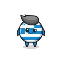 greece flag cartoon with an arrogant expression vector