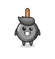 cute frying pan mascot with an optimistic face vector