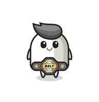 the MMA fighter ghost mascot with a belt vector