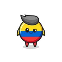 dibujos animados de la insignia de la bandera de colombia con una expresión arrogante vector