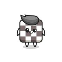 chess board cartoon with an arrogant expression vector