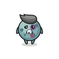 injured asteroid character with a bruised face vector