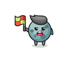 asteroid character as line judge putting the flag up vector