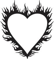 Flaming or Burning Heart vector