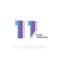 11th anniversary event party. Vector illustration. numbers template for Celebrating.