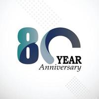 80 Year Anniversary Elegant Vector Template Design Illustration