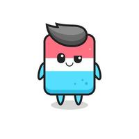 eraser cartoon with an arrogant expression vector