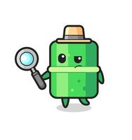 bamboo detective character is analyzing a case vector