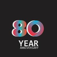 80 Year Anniversary Elegant Vector Template Design Illustration