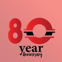 80 Year Anniversary Elegant Vector Template Design Illustration