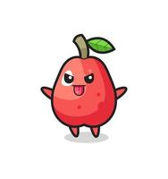 naughty water apple character in mocking pose vector