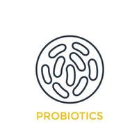 probiotics bacteria linear icon vector
