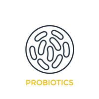 probiotics bacteria linear icon vector