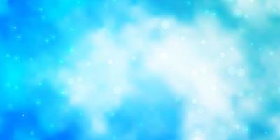 Light BLUE vector background with small and big stars.