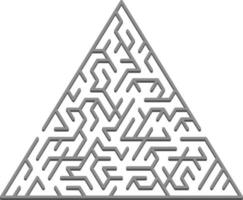 Vector backdrop with a gray triangular 3D maze, labyrinth.