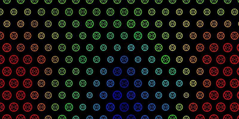 Dark Multicolor vector texture with religion symbols.