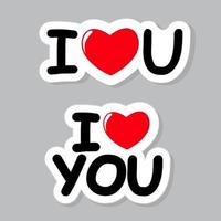 I Love You Sticker Vector Illustration