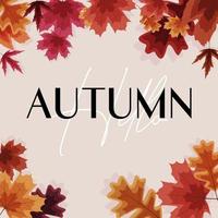 Shiny Autumn Leaves Sale Banner. Business Discount Card. vector