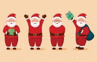 colección de personajes de santa claus vector