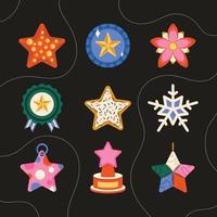 conjunto de plantillas de iconos de estrellas coloridas vector