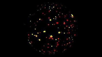Million stars red yellow orange color rolling sphere ball video