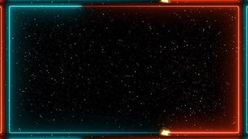 borda do laser luz de energia de brilho vermelho e azul com esfera de partículas video