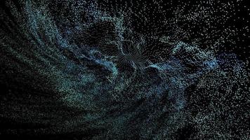 abstract aqua million particles big data digital moving around