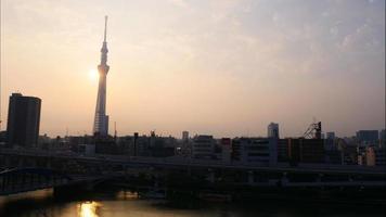 bellissimo albero del cielo di tokyo in giro con un altro edificio a tokyo in giappone video