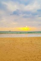 Beautiful colorful sunset landscape panorama Bentota Beach Sri Lanka. photo