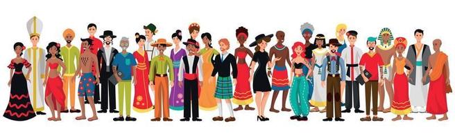 People of different nationalities on a white background - Vector